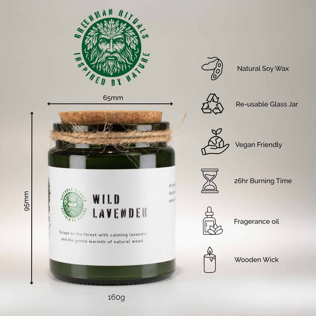 Greenman Woodwick Soy Candle - Leaves and Linen