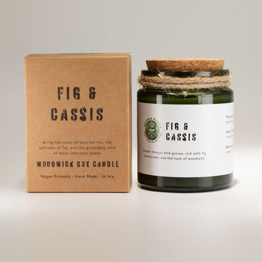 Greenman Woodwick Soy Candle - Crushed Fig & Cassis