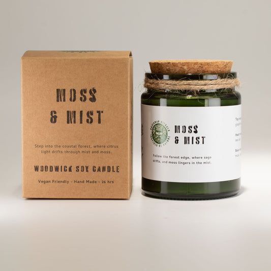 Greenman Woodwick Soy Candle - Moss & Mist