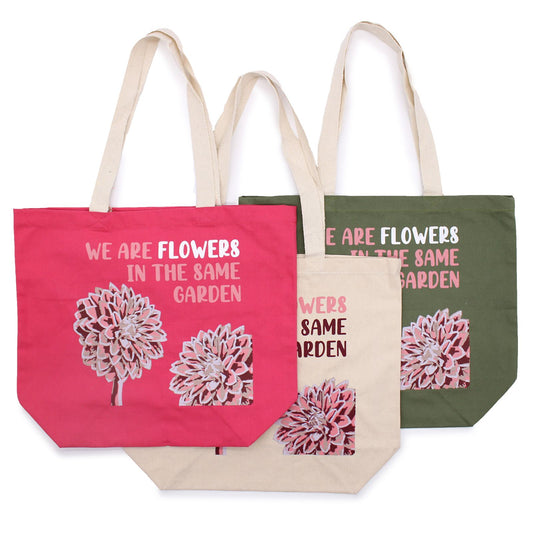 Printed Cotton Bag - We are Flowers - Pink